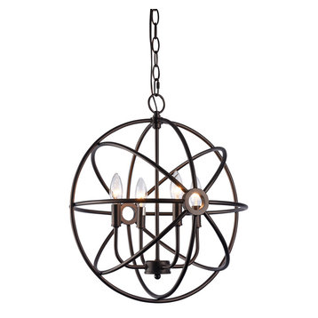 Ironclad Industrial-Style 4 Light Rubbed Bronze Ceiling Pendant