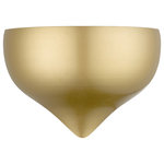 Livex Lighting - Livex Lighting 1 Light Soft Gold Wall Sconce - The modern, minimal Amador 1-light half moon sconce features a soft gold finish shade with a shiny white finish inside.