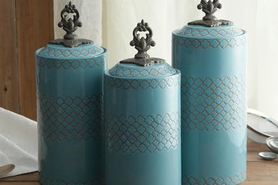 American Atelier Blue Canister Set - Set of 3