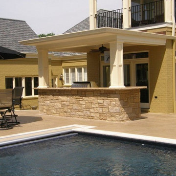 Cambrian Creek Real Stone Veneer Pool and Outdoor Kitchen
