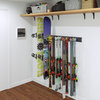 Ski or Snowboard Wall Mount Garage Organizer for Sports Equipment or Yard Tools