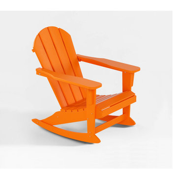 WestinTrends Outdoor Patio Adirondack Rocking Chair Lounger, Porch Rocker, Orange