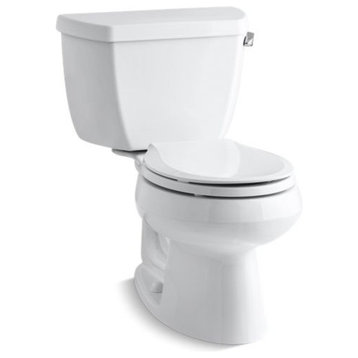 Kohler Wellworth 2-Piece Round-Front 1.28 GPF Toilet w/ Right-Hand Lever, White