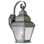 Livex Lighting - Livex Lighting 2601-29 Exeter - 1 Light Outdoor Wall Lantern in Exeter Style - 6 - Finished in antique brass with clear water glass,Exeter 1 Light Outdo Vintage Pewter Clear *UL: Suitable for wet locations Energy Star Qualified: n/a ADA Certified: n/a  *Number of Lights: 1-*Wattage:100w Medium Base bulb(s) *Bulb Included:No *Bulb Type:Medium Base *Finish Type:Vintage Pewter