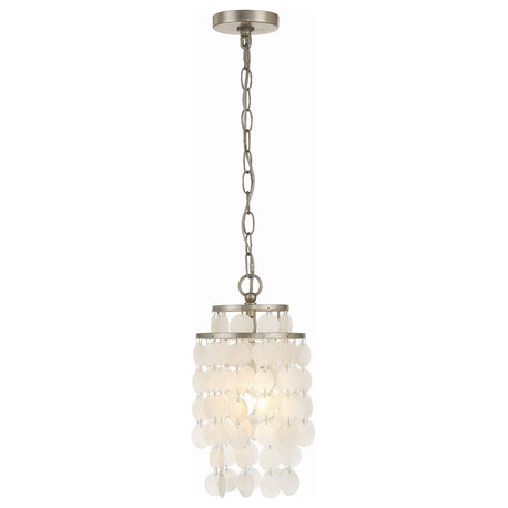 Crystorama BRI-3000-SA 1 Light Mini Chandelier in Antique Silver