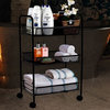 3-Tier Mesh Rolling Storage Cart With Baskets