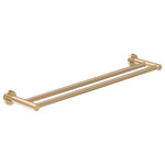 Symmons Industries - Dia 24 Inch Double Towel Bar with Mounting Hardware, Brushed Bronze - The Dia 24 Inch Double Towel Bar has the length and the strength to hold multiple towels in your bathroom. With a weight capacity of up to 50 pounds, this sturdy extra long double towel holder includes wall mounting hardware for seamless installation. Like all Symmons products, this bathroom towel bar is backed by a limited lifetime consumer warranty and 10 year commercial warranty. Built of bronze, brass, and stainless steel, the stylish design of the Dia Double Towel Bar is a perfect fit in any modern bathroom décor.