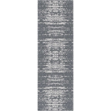 Unique Loom Ivory/Gray Static Decatur Area Rug, Gray/Ivory, 2'2x6'0, Runner