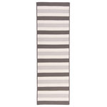 Colonial Mills - Colonial Mills Bayamo Runner Rug, Gray, 2x10 - Do you like to match or complement? A colorful runner your modern home. Playful. Striped. Whimsical. An excellent addition to your pool side decor. A great pop of color for your porch or patio. Stain Resistant. Mildew Resistant. Fade Resistant. 100% Polypropylene. Use indoor or outdoor. Reversible for twice the wear.