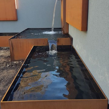Courtyard Water Feature in Rust