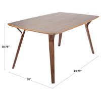 Lumisource Folia Dining Table, Walnut Wood