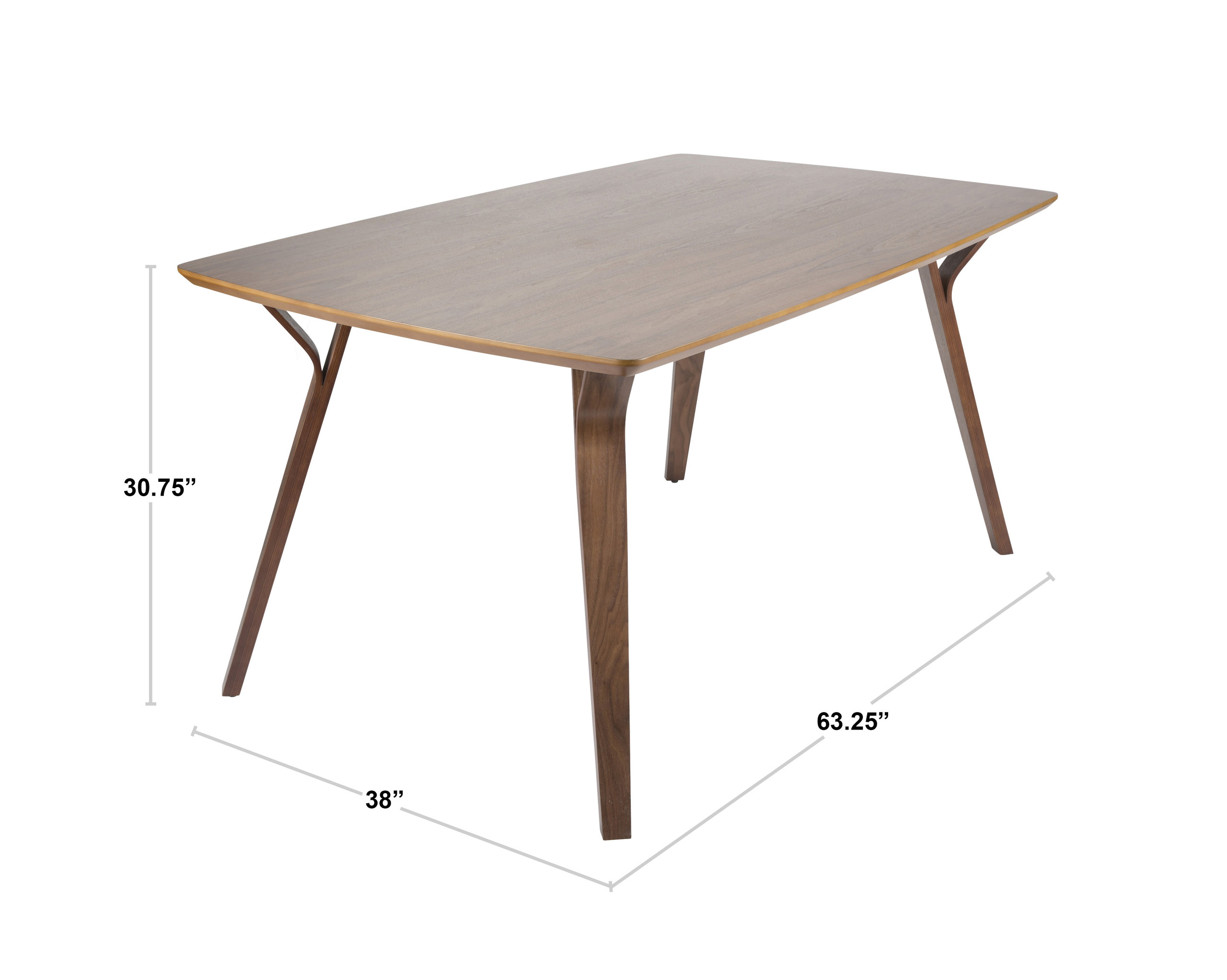Lumisource Folia Dining Table, Walnut Wood