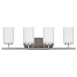 Sea Gull Lighting - Sea Gull Lighting 41163-962 Oslo - 100W Four Light Bath Vanity - The Oslo lighting collection by Sea Gull LightingOslo 100W Four Light Brushed Nickel Cased *UL Approved: YES Energy Star Qualified: n/a ADA Certified: n/a  *Number of Lights: Lamp: 4-*Wattage:100w A19 Medium Base bulb(s) *Bulb Included:No *Bulb Type:A19 Medium Base *Finish Type:Brushed Nickel