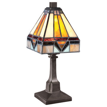 Quoizel TF1021T Tiffany 1 Light 12" Tall Table Lamp - Vintage Bronze