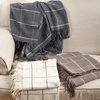 Sevan Collection Geometric Design Wool Blend Throw Blanket, Ivory