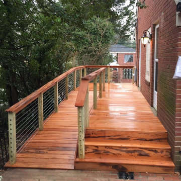 Tigerwood Ramp with Cable Railing