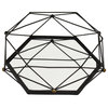 Mirrored Hexagon Vanity Tray Deco Iron Web Large