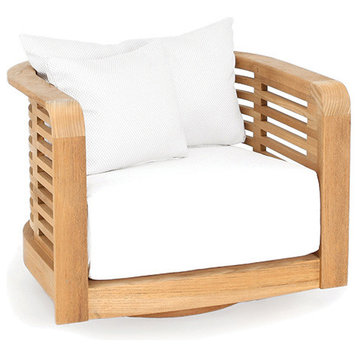 OASIQ HAMILTON Swivel Lounge Chair With Canvas Natural Cushions