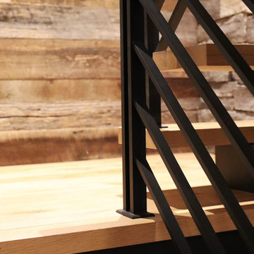 Flat Bar Railing and Floating Staircase, Finger Lakes, NY