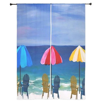 Beach Art Sheer Curtains, Beach Day