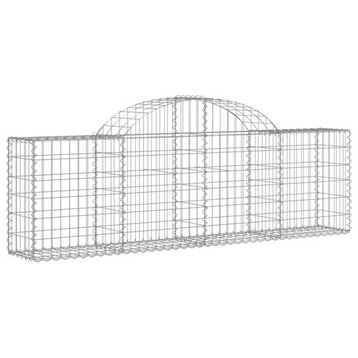 vidaXL Gabion Basket Garden Arched Gabion Basket Cage Fence Galvanized Iron