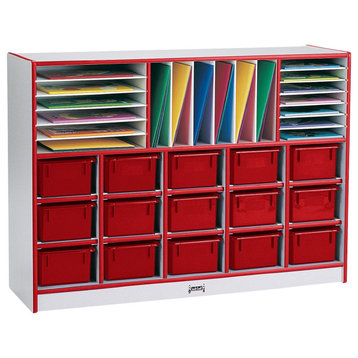 Rainbow Accents Sectional Cubbie-Tray Mobile Unit - without Trays - Red