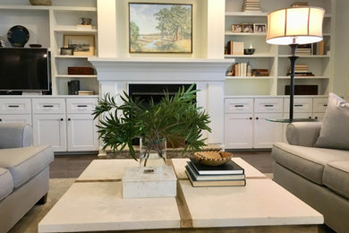 Inspiration for a large transitional family room remodel in Other