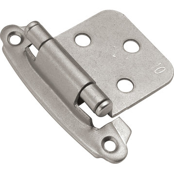 Satin Nickel Surface Self-Closing Flush Hinge, 2-Pack, BPP244-SN