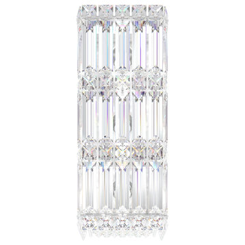 Quantum 3 Light Wall Sconce Staless Steel Clear Crystals Swarovski