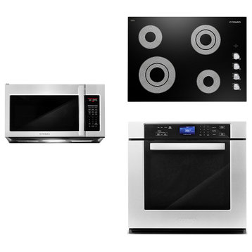 3-Piece 30" Electric Cooktop 30" Over The Range Microwave 30" Electric Wall Oven