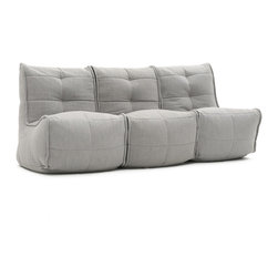 Mod 3 Movie Couch - Keystone Grey (with linen) - Corner Sofas