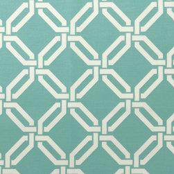 Aqua/Cream Greek Key Accent Napkin - Dinnerware