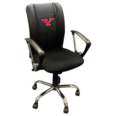 Youngstown State Penguins Secondary Task Chair With Arms Black Mesh Ergonomic