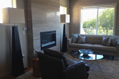Example of a minimalist living room design in Portland