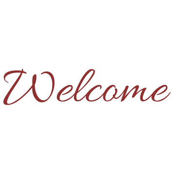 Decal Vinyl Wall Sticker Welcome Quote, Burgundy