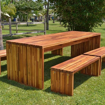Maynard Modern Redwood Patio Table