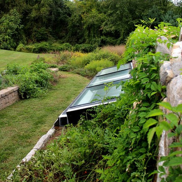 Pool house and native plants