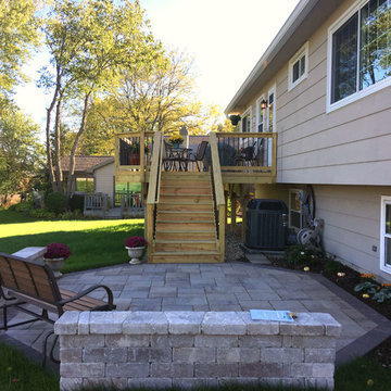 Wood Deck with Belgard Paver Patio Design in Lake Zurich, IL