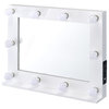 Furniture of America Knott Glam Wood Mirror with Bulbs and USB in White