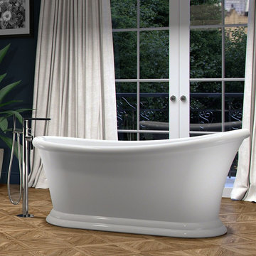 Ella 68" Slipper Freestanding Plinth Bathtub, White