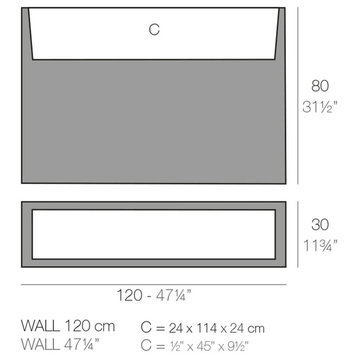 Wall Planter 11.75"x47.25"x31.5" Basic White