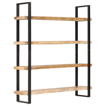 vidaXL Bookcase 4-Tier Bookcase Book Rack Standing Shelf Rough Mango Wood