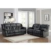 Lexicon Laurelton 90" Traditional Microfiber Double Reclining Sofa in Charcoal