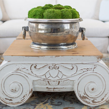 Shabby Chic Slipcovered U Sectional Family Room