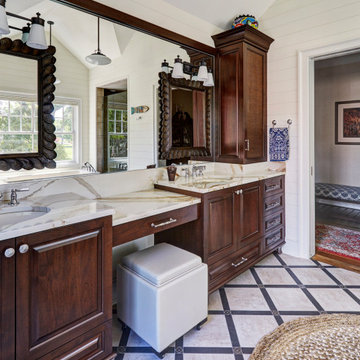 Makeup Table Between His and Her Sinks