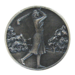Inviting Home Inc. - Lady Golfer Knobs, Antique-Style Pewter - Cabinet And Drawer Knobs