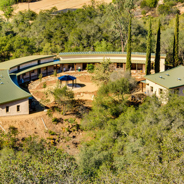Straw Bale Monastery aerial view
