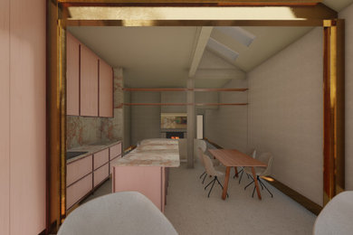 Photo of an eclectic kitchen in Melbourne.