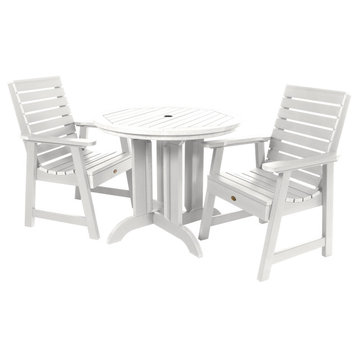 Weatherly 3-Piece Round Dining Set, White