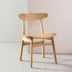 Astrid Solid Oak Dining Chair - Oak Seat - Dots Backrest - Dining Chairs